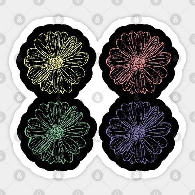 Sunflower Pastel Ink Print Sticker by aaallsmiles